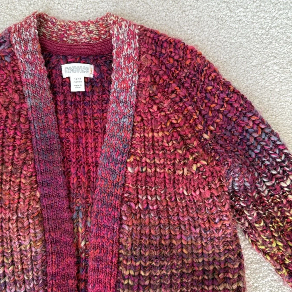 Gymboree Red, Pink & Purple Open-Knit Sweater